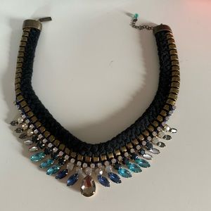 Navy blue statement necklace